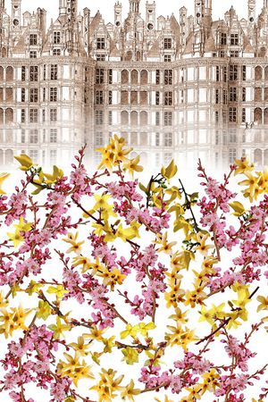 花卉树枝印花华亿平台图片