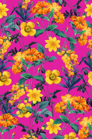 手绘花印花华亿平台图片