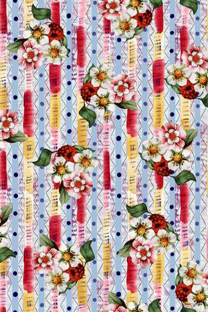 几何线条印花华亿平台图片