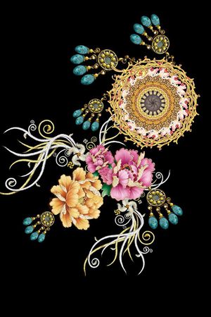 复古印花华亿平台图片