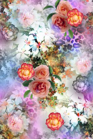 花卉印花华亿平台图片