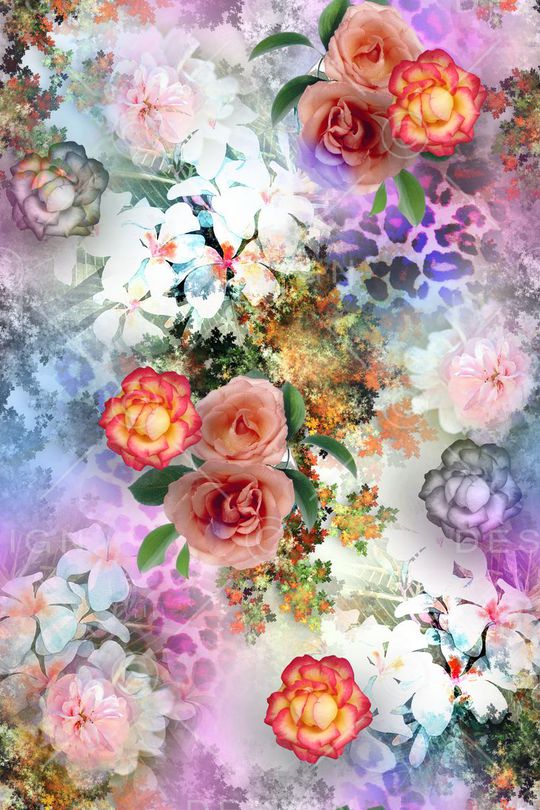 花卉印花华亿平台图片