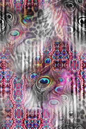 羽毛印花华亿平台图片