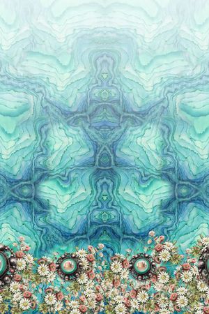 蓝色印花华亿平台图片