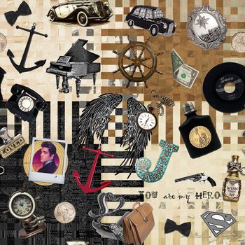 405168-多元素美国复古怀旧美元金币航海锚猫