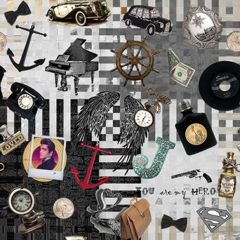 405169-多元素美国复古怀旧美元金币航海锚猫