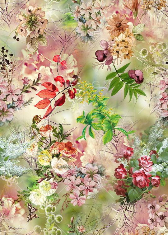 花卉印花华亿平台图片