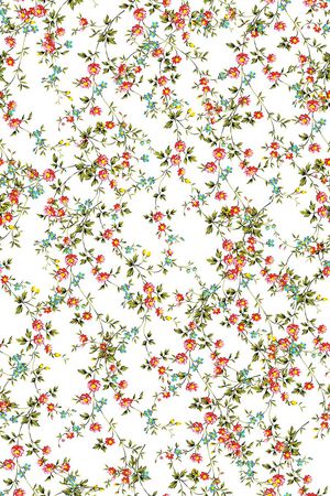 白底手绘小碎花印花华亿平台图片