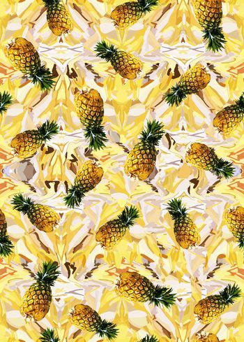 热带水果印花华亿平台图片