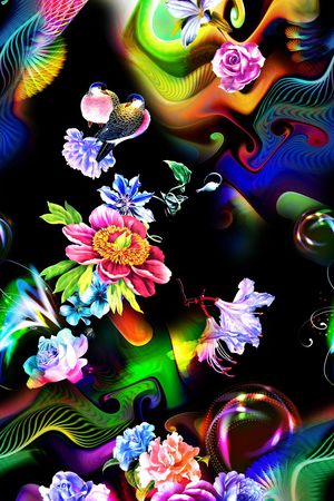 花卉印花华亿平台图片