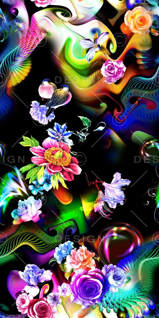 花卉印花华亿平台图片