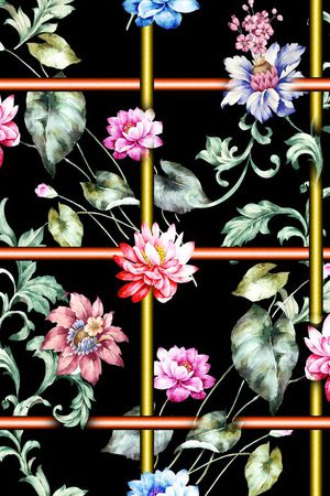 中式大花印花华亿平台图片