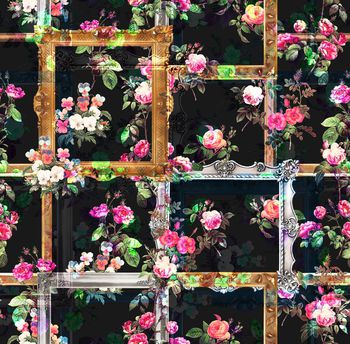 406049-复古镜框+花