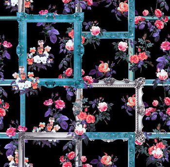 406050-复古镜框+花