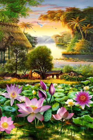 手绘小清新印花华亿平台图片