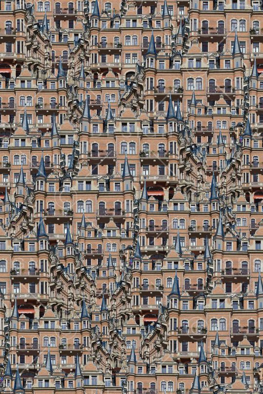 建筑风景印花华亿平台图片