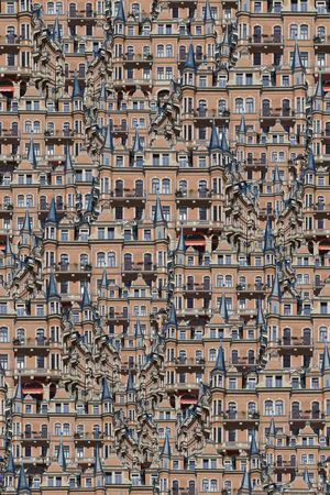 建筑风景印花华亿平台图片