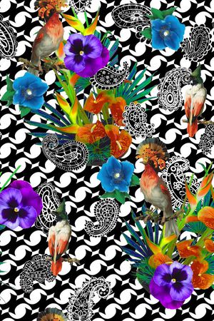 复古几何印花华亿平台图片