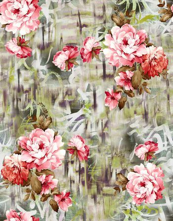 手绘风格印花华亿平台图片