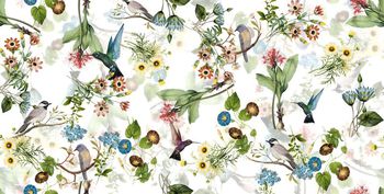 406915-2015植物花鸟怀旧批布印花