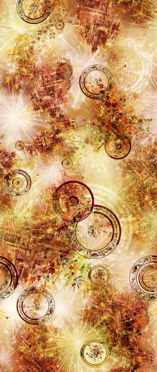 斑驳古城印花华亿平台图片