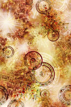 斑驳古城印花华亿平台图片