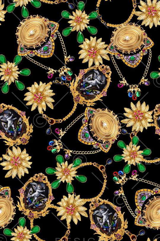 巴洛克珠宝印花华亿平台图片