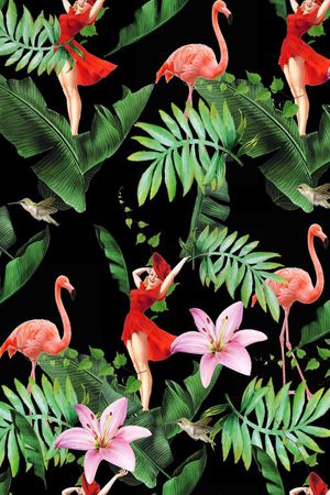 手绘玫瑰花印花华亿平台图片