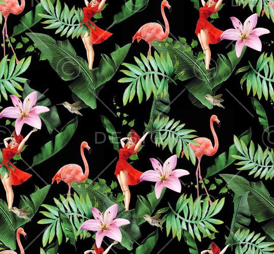 手绘玫瑰花印花华亿平台图片