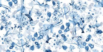 407209-2015植物花鸟怀旧批布印花