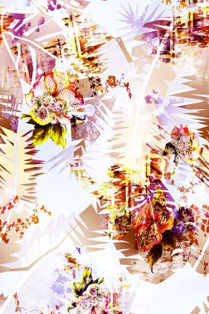 斑驳花卉印花华亿平台图片