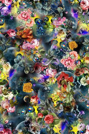 花卉印花华亿平台图片