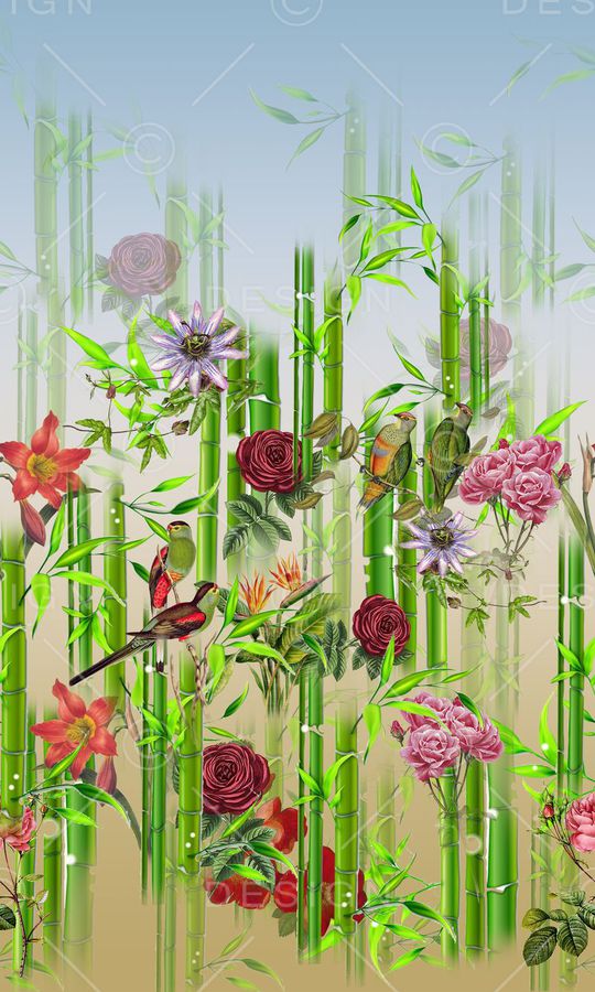 花鸟印花华亿平台图片