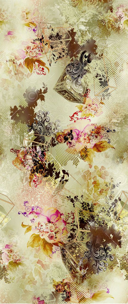 手绘花印花华亿平台图片