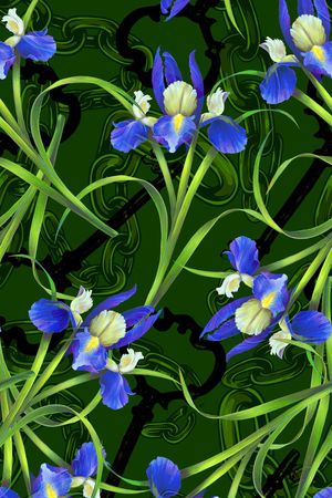 鸢尾印花华亿平台图片