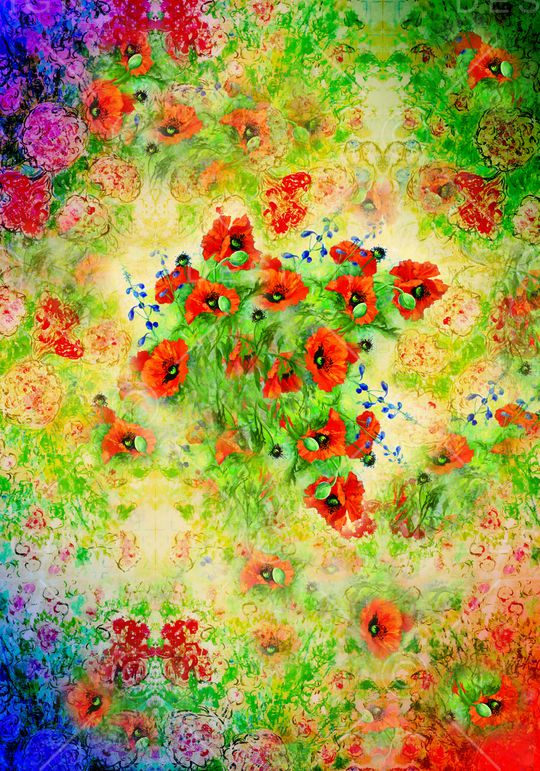 花卉印花华亿平台图片