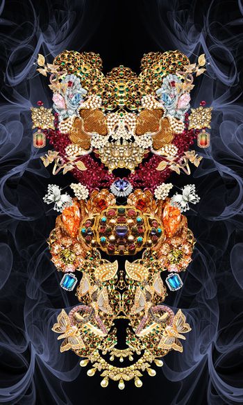 407478-欧式珠宝与烟雾光影组合女装连衣裙卫