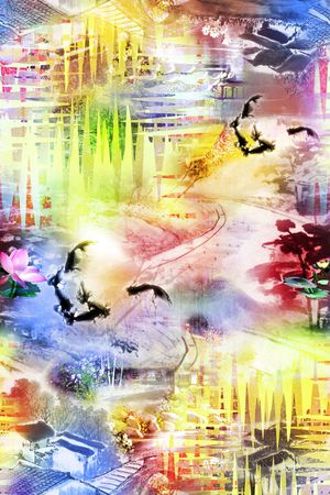 中国风印花华亿平台图片