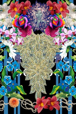 七彩定位花印花华亿平台图片