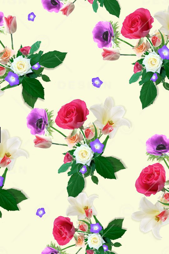 花卉印花华亿平台图片