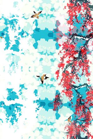 工笔印花华亿平台图片