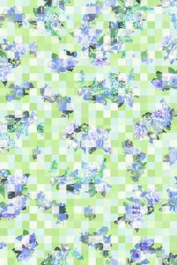 407913-格子  花卉  粉色调  淡雅