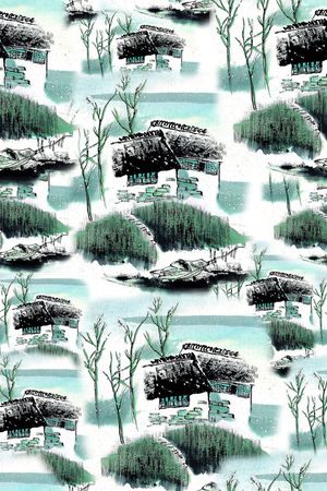 水墨印花华亿平台图片