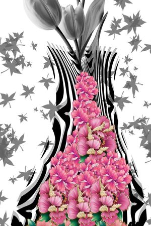 艺术美感花瓶印花华亿平台图片