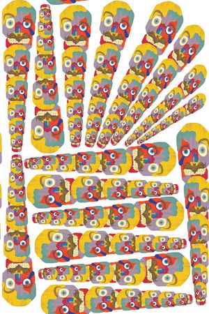 五彩骷髅头印花华亿平台图片