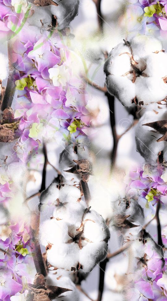 粉色花卉印花华亿平台图片