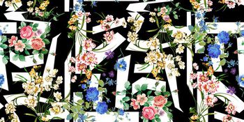 408207-黑白底花瓣印花