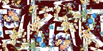 408208-黑白底花瓣印花