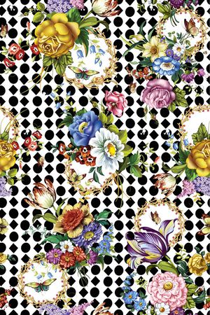 复古流行印花华亿平台图片