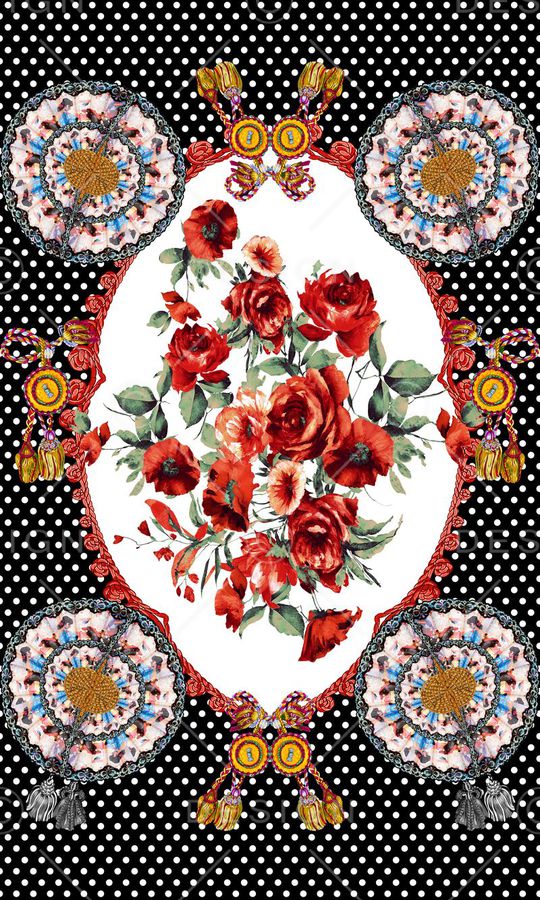 几何圆点印花华亿平台图片